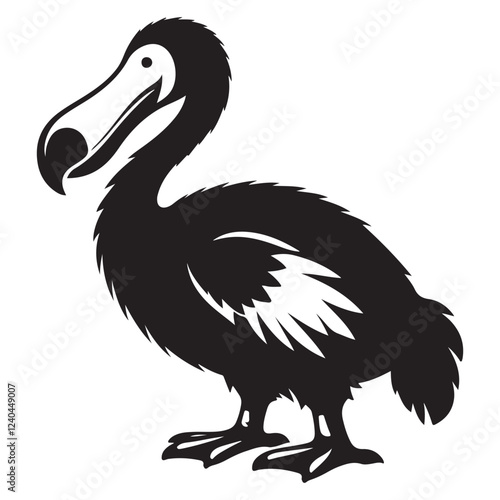 Detailed Dodo Bird Silhouette Vector Illustration
