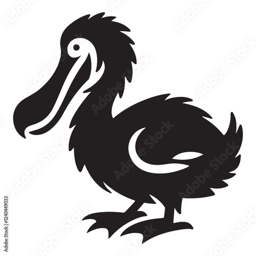 Detailed Dodo Bird Silhouette Vector Illustration