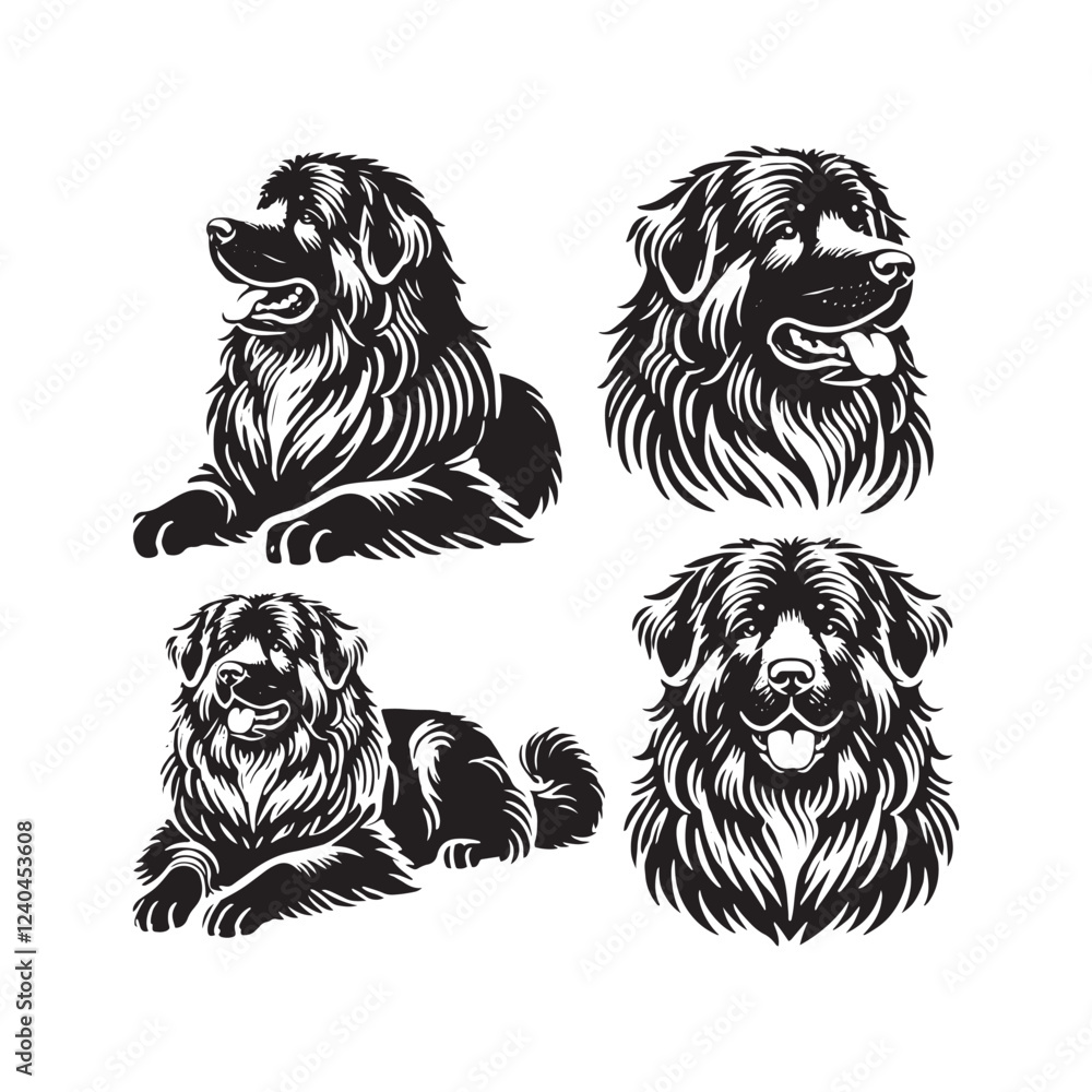Fototapeta premium Caucasian Shepherd Dog Vector - Minimalist Caucasian Shepherd Dog Design - Caucasian Shepherd Dog Silhouette.