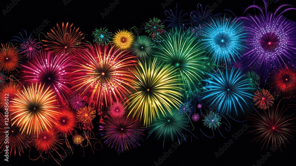 Fototapeta premium Spectacular Fireworks Display: A Night of Celebration