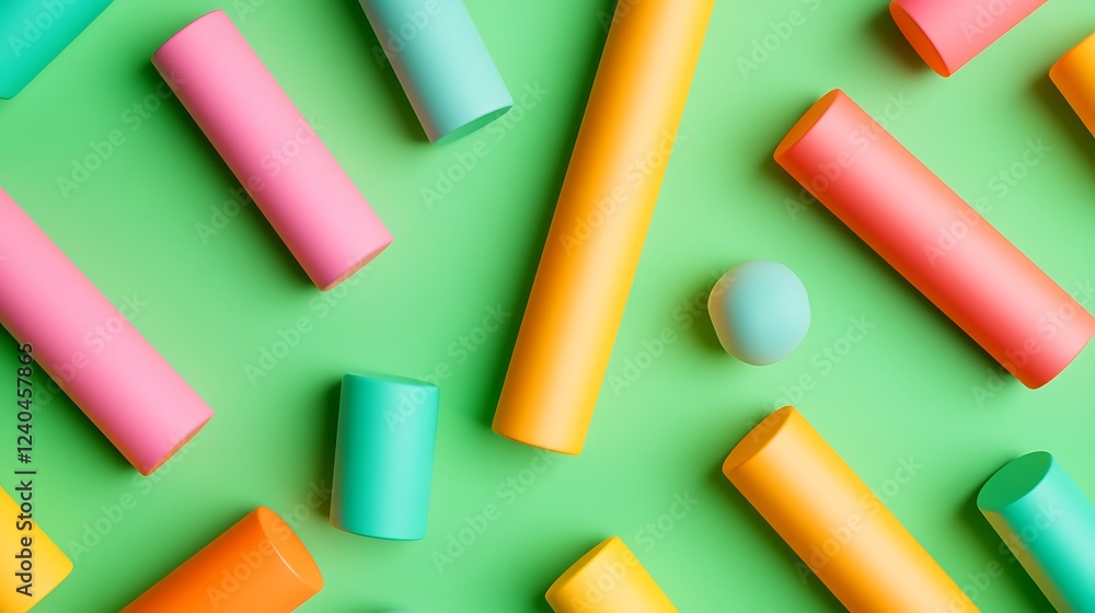 Colorful geometric shapes arranged on a vibrant background for modern design and creative projects Colorful geometric shapes arranged on a vibrant background for modern design and creative projects