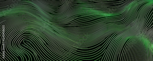 Wavy green neon lines creating a digital technology background, symbolizing the flow data in a modern, tech-driven world