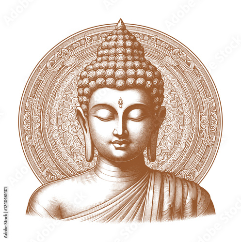 budha - guilloche drawing style (artwork 5)