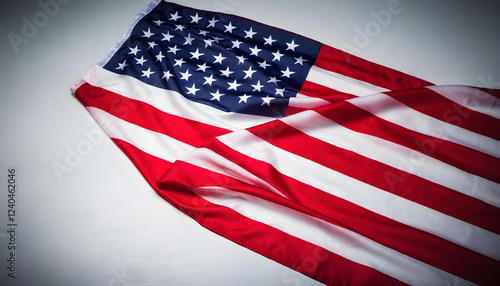 Wrinkled American Flag on Black Background – Dramatic 4th of July Patriotic Design for Social Media, Advertising, Print, and Independence Day Decor Textured Vintage-Inspired USA Flag Isolated