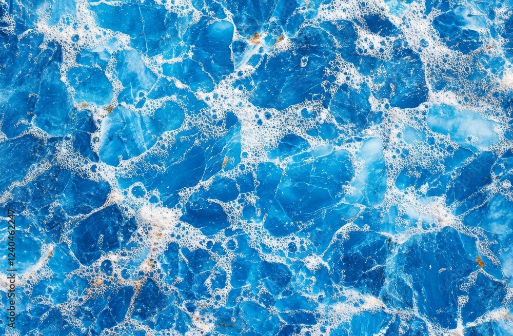 Fototapeta premium Ocean foam texture, blue water, wave background, nautical design