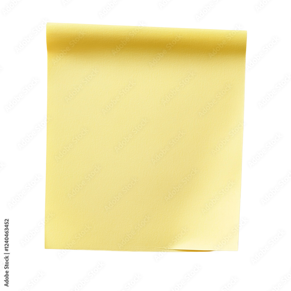 A single pale yellow sticky note is shown against a black background with a slightly curled top edge. A single pale yellow sticky note is shown against a black background with a slightly curled top edge.
