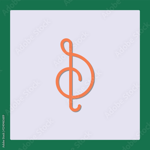 Elegant Treble Clef Design: Minimalist Music Icon