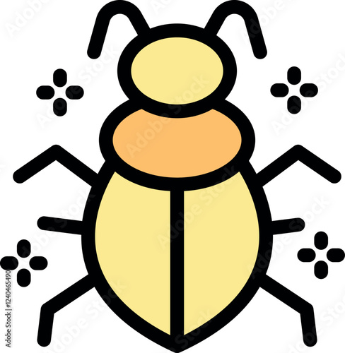 Simple icon representing a software bug, symbolizing errors, glitches, or defects in a computer program or system