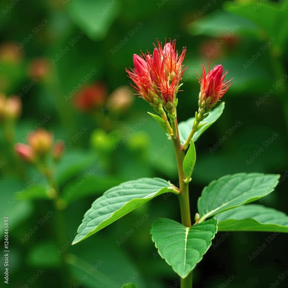 Large green foliage of Asclepias syriaca with flowers, asclepias syriaca, herb Large green foliage of Asclepias syriaca with flowers, asclepias syriaca, herb