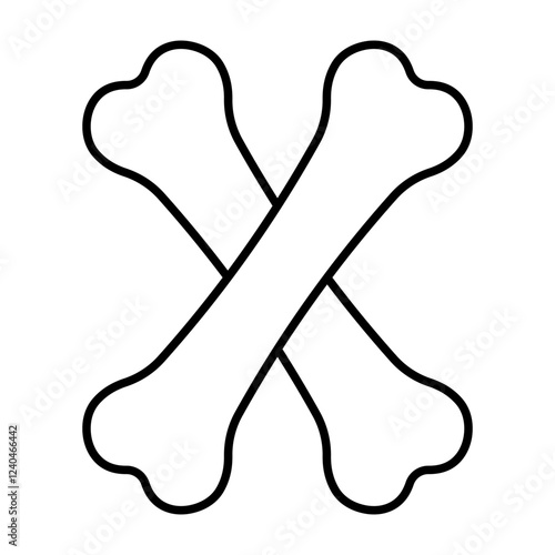 Two crossed bones, symbol death and danger, crossbones warning pirate