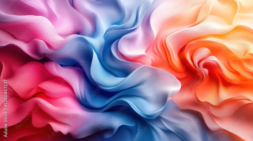 Colorful swirling fabric, abstract background, design Colorful swirling fabric, abstract background, design