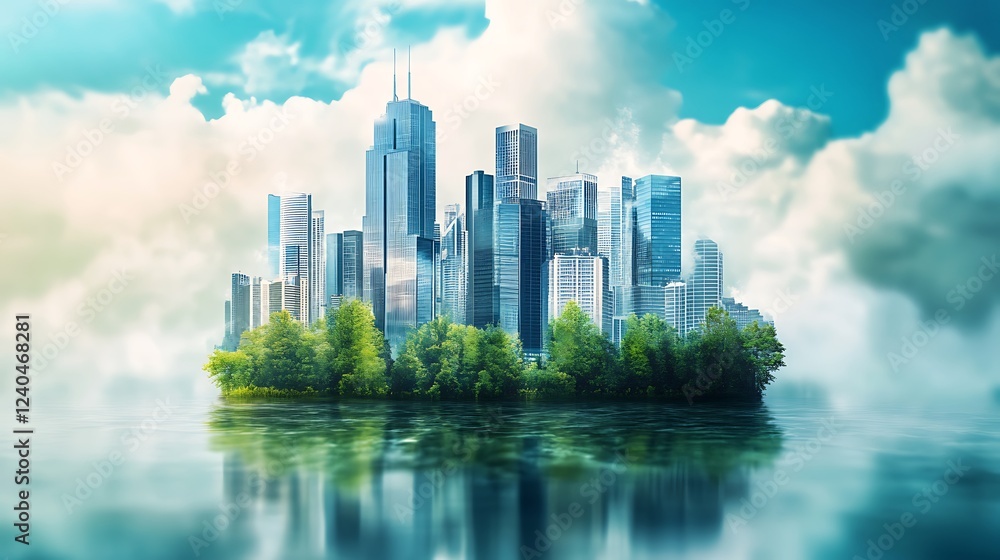 Fototapeta premium Modern city and environmental technology concept