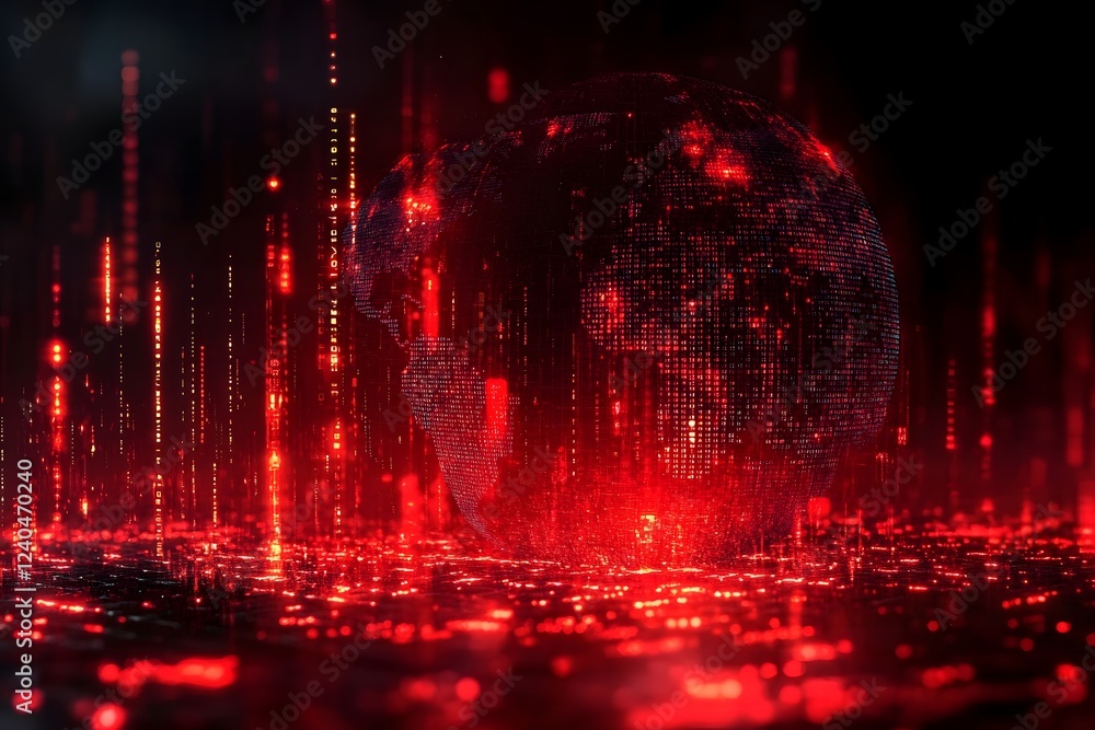 Global digital red data analysis of the economy and financial business markets in danger of world Global digital red data analysis of the economy and financial business markets in danger of world