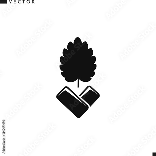 Mint leaf with chewing gum icon