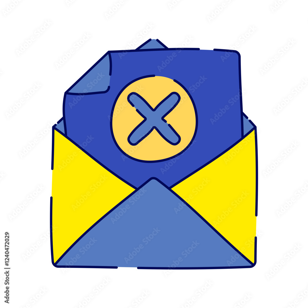 Email Error, An envelope with an X mark, symbolizing an undelivered email or email error. Email Error, An envelope with an X mark, symbolizing an undelivered email or email error.