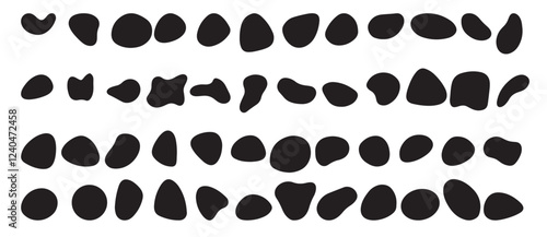Random blotch inkblot organic blob blot random blob organic geometric round pattern isolated white 
