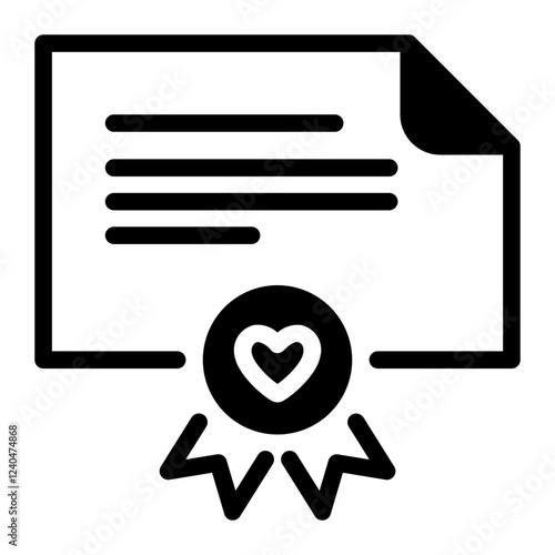 This Marriage certificate icon is suitable for Wedding, Valentine, etc.
