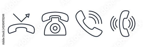 Phone call icon symbol vector sign isolated on white background illustration for graphic and web design