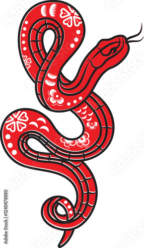 Wallpaper Mural Red snake Chinese new year zodiac sign graphic design, vector design no background Torontodigital.ca