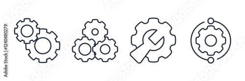 Settings Gear icon symbol vector sign isolated on white background illustration for graphic and web design