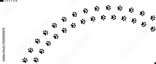 Dog footprint silhouette. Pets footprint vector illustration 
