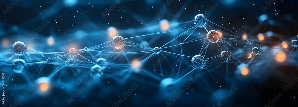 Obraz premium Abstract connection of transparent hydrogen molecules