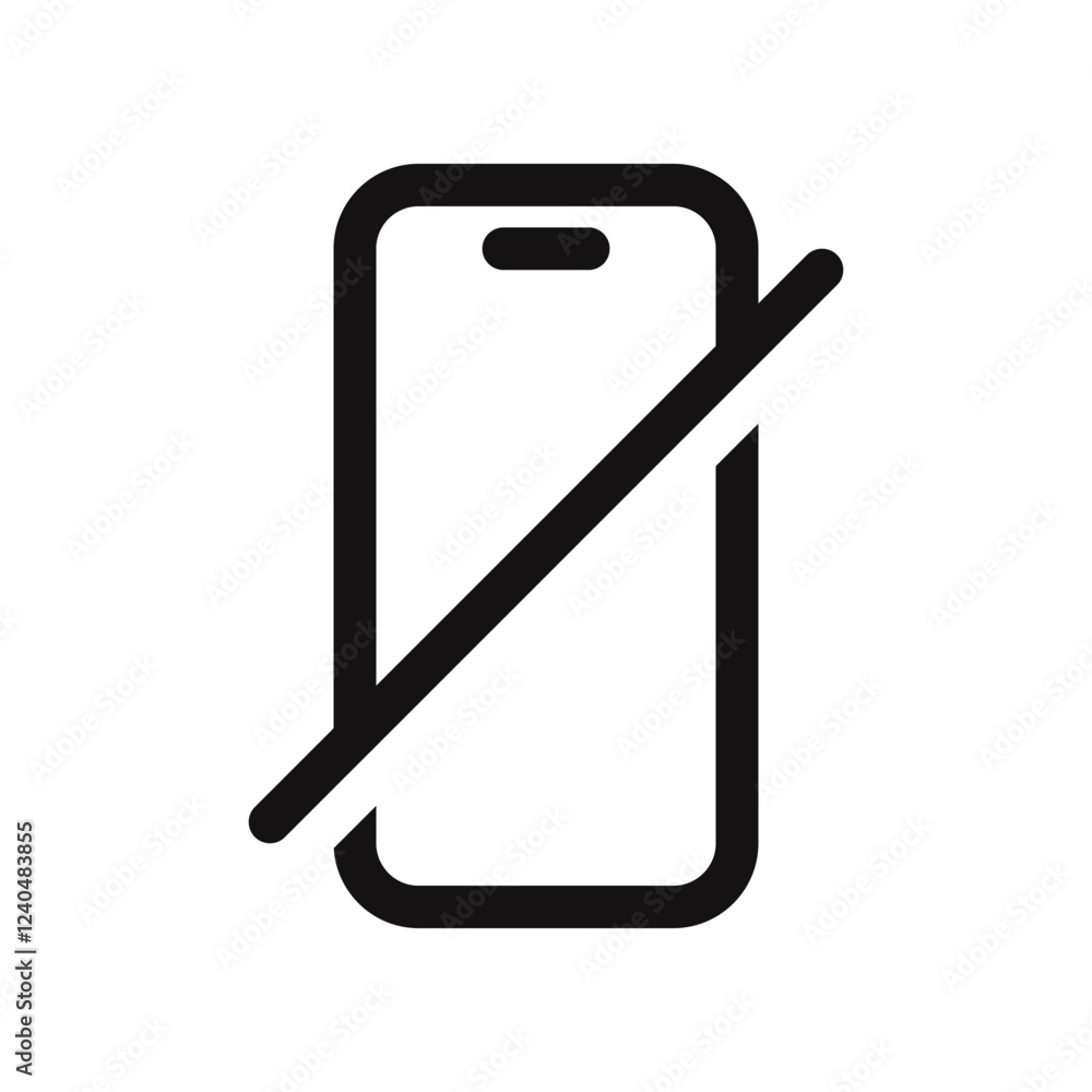 Smartphone mute icon. Phone in silent mode symbol. Vector illustration. Smartphone mute icon. Phone in silent mode symbol. Vector illustration.