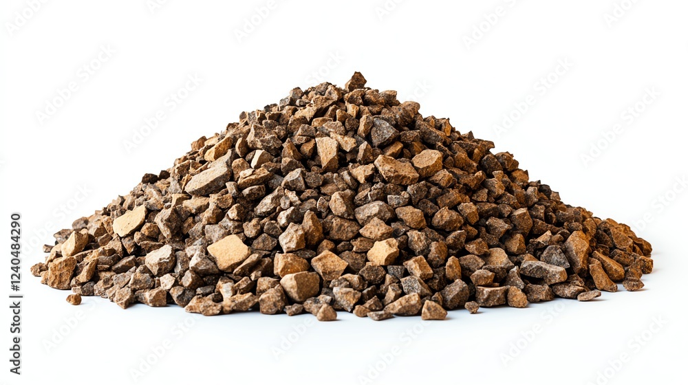 Pile of gravel, isolated on a white background. Pile of gravel, isolated on a white background.