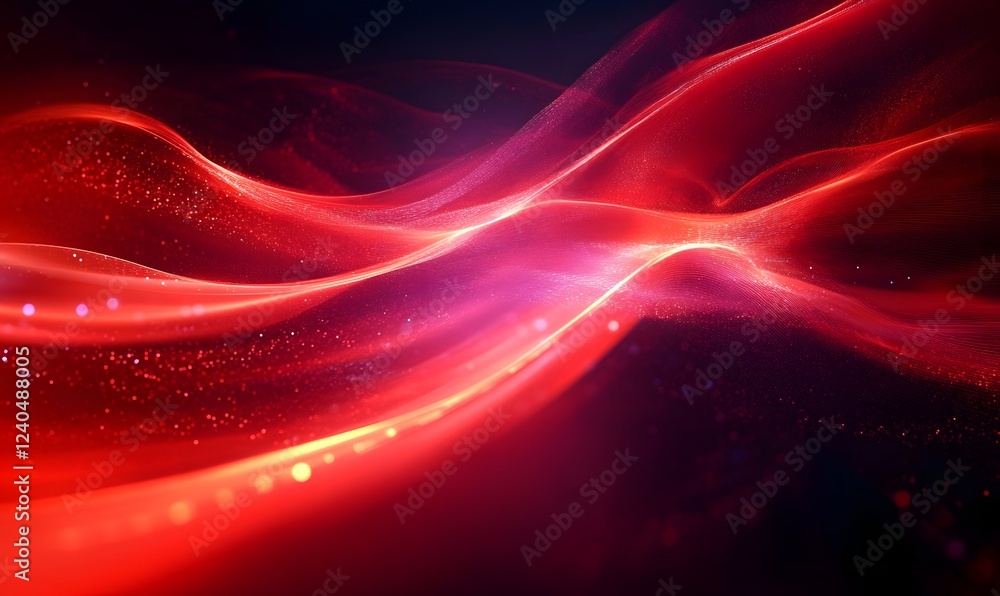 Obraz premium Abstract red background with dynamic curves and waves