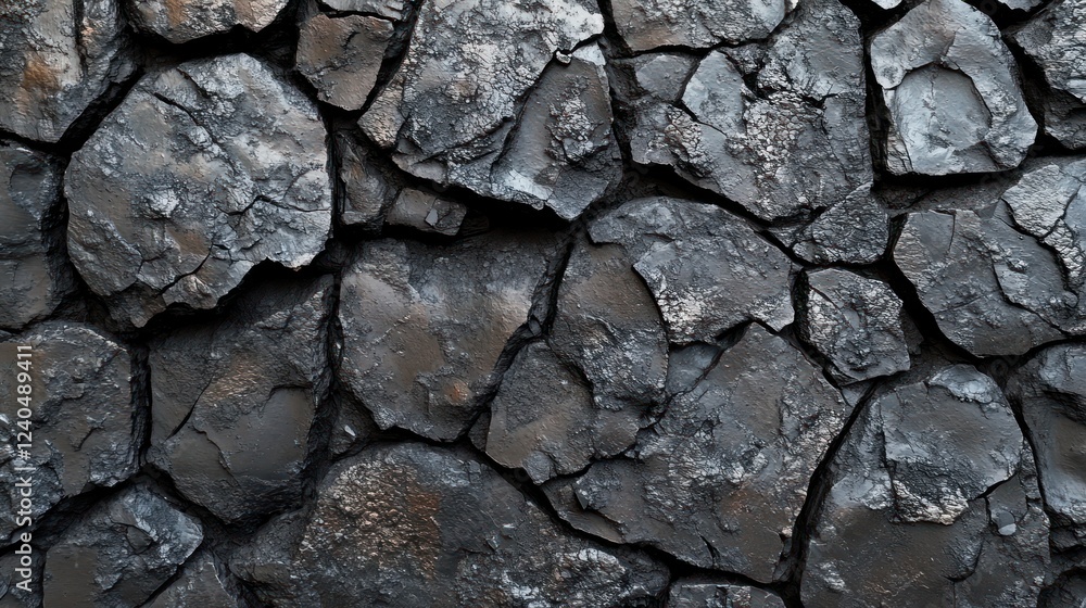 Fototapeta premium Dark stone wall texture background, outdoors