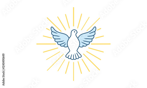 Pentecost poster design for print or use as card, flyer or T shirt	