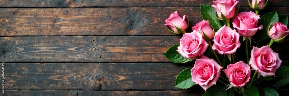 pink rose bouquet on a rustic wooden planked wall, flower arrangement, planks, earthy