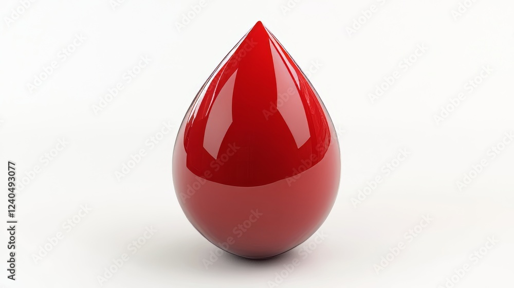 Fototapeta premium 3D drop of red blood cells isolated on a white background. 