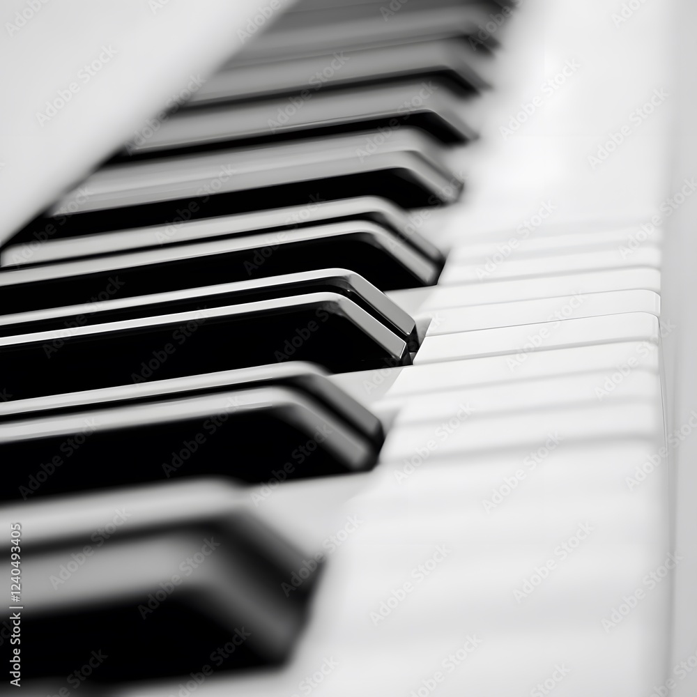 Close-up Black and White Piano Keys Music Instrument Close-up Black and White Piano Keys Music Instrument