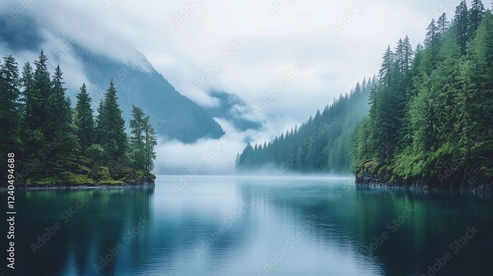 A beautiful lake surrounded by trees and mountains. The water is calm and clear, reflecting the sky and the trees. The scene is peaceful and serene A beautiful lake surrounded by trees and mountains. The water is calm and clear, reflecting the sky and the trees. The scene is peaceful and serene