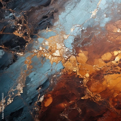 Artistic Dark Brown and Blue Marble Tile for Home Decor and Design