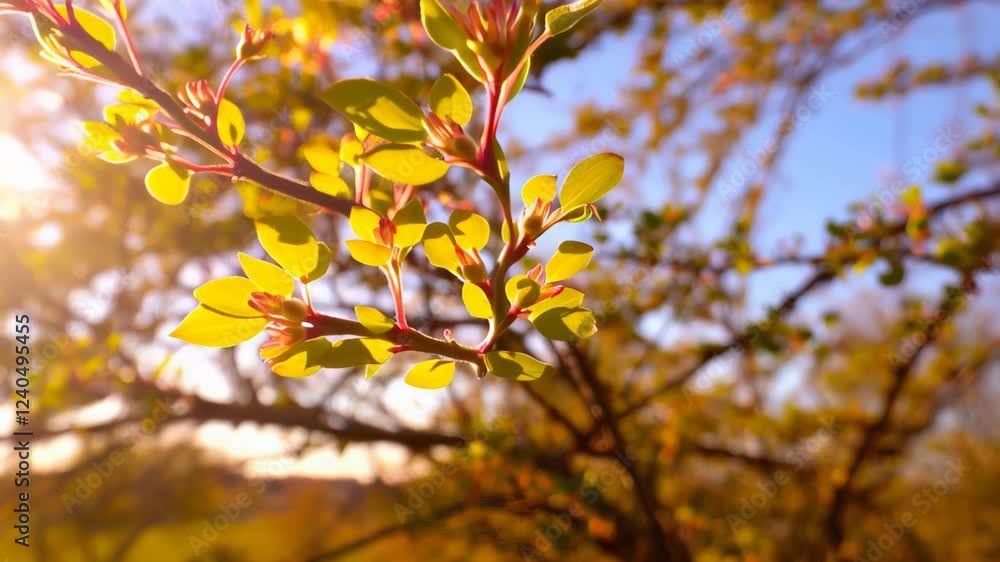 Sunlit Leaves in Spring A picturesque scene showcasing greenery und sunlight Sunlit Leaves in Spring A picturesque scene showcasing greenery und sunlight