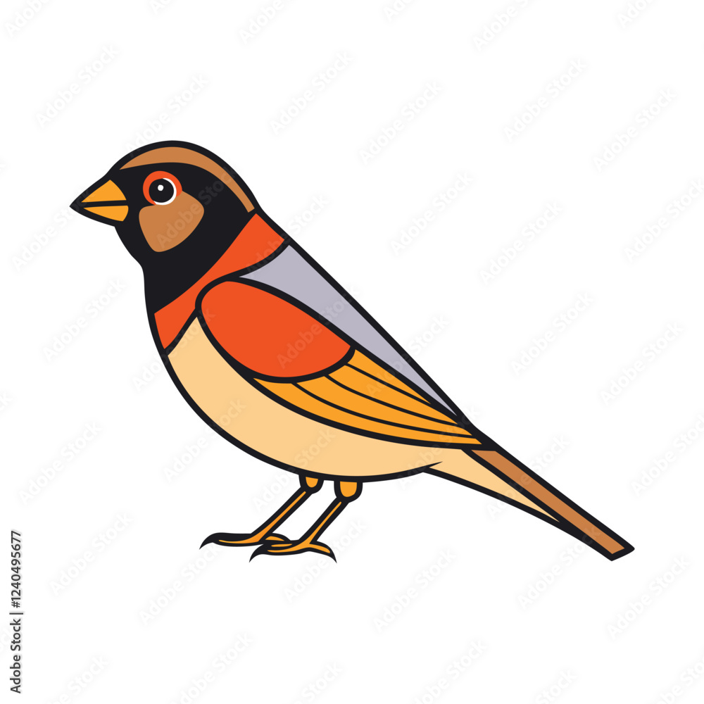 Obraz premium High-Quality Finch Bird Silhouette Vector for Designers.