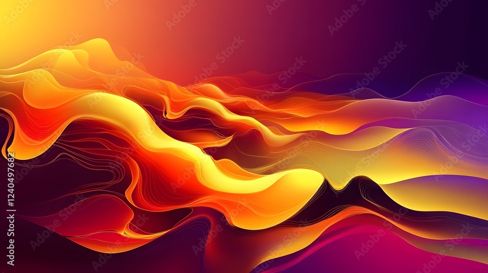 Abstract Vibrant Flowing Waves Background Red Orange Yellow Purple Abstract Vibrant Flowing Waves Background Red Orange Yellow Purple