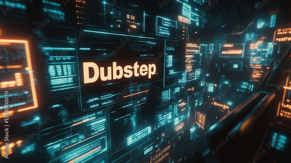 Futuristic Digital Display with Dubstep Theme Futuristic Digital Display with Dubstep Theme