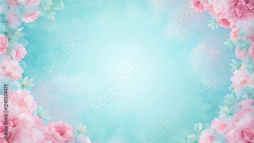 Pastel pink hues on a pale blue background evoke a sense of whimsy and fantasy, fantasy, pale blue, romantic photo