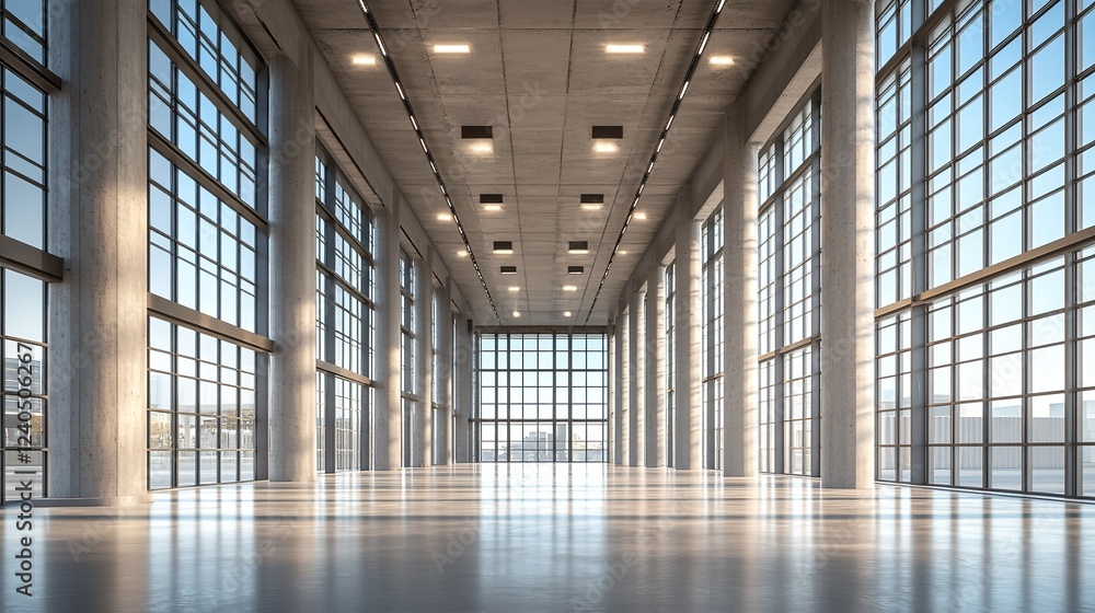 Large open room with a lot of windows Large open room with a lot of windows