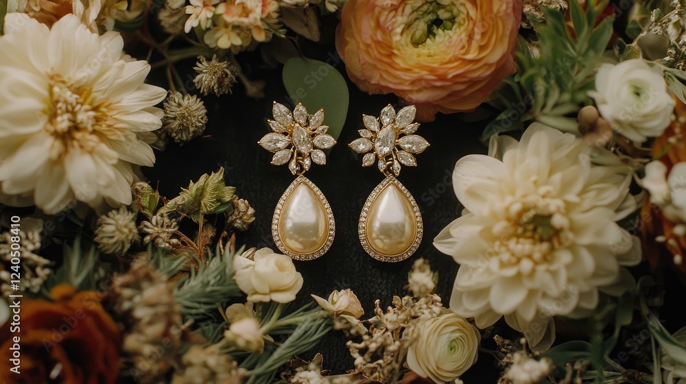 A pair of custom-designed gemstone earrings placed on a plush velvet surface with soft lighting. A pair of custom-designed gemstone earrings placed on a plush velvet surface with soft lighting.
