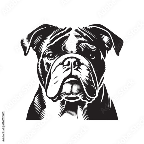 Minimal Continental Bulldog Silhouette - Continental Bulldog Vector - Illustration of Continental Bulldog.