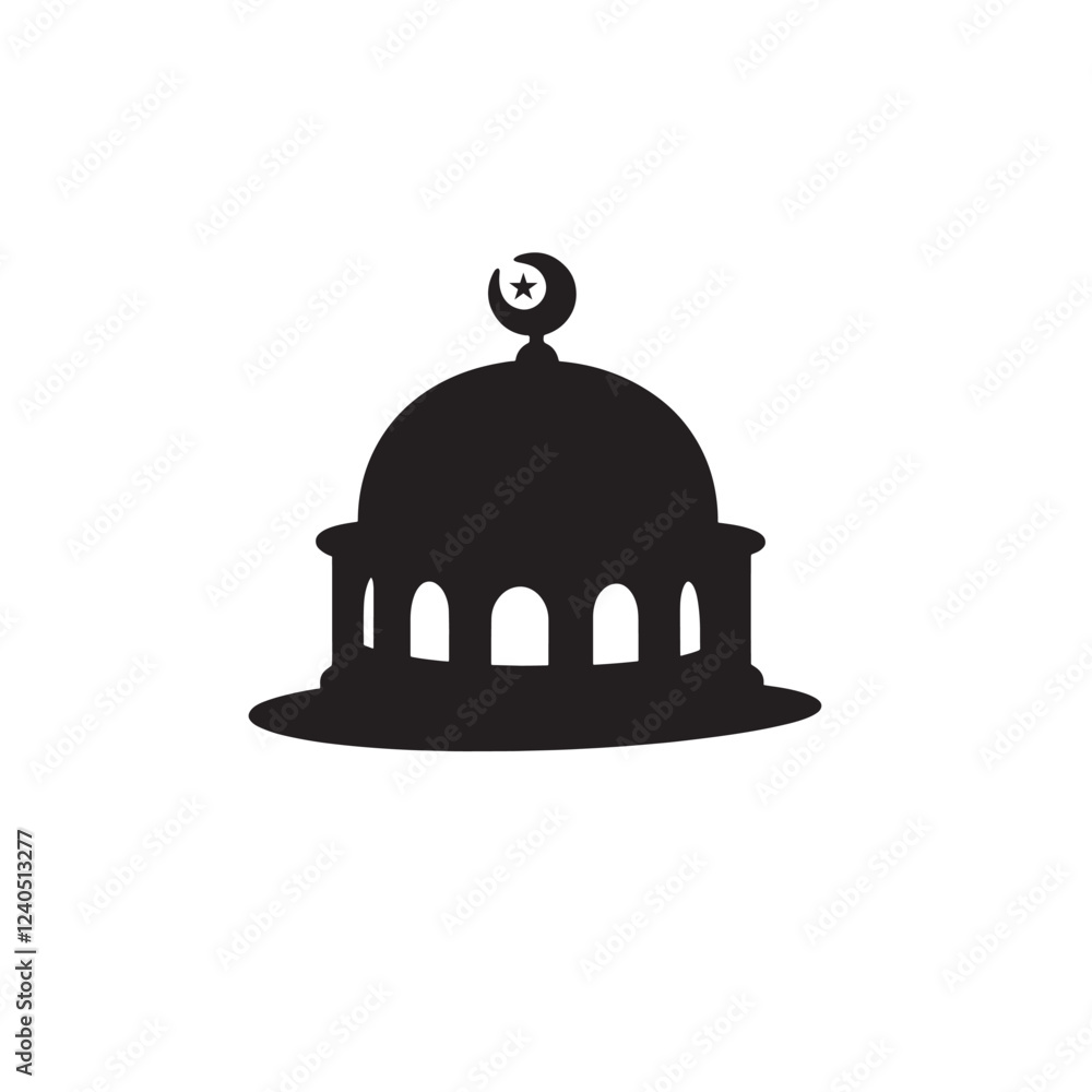 Mosque icon Simple Vector Illustration on white background Mosque icon Simple Vector Illustration on white background