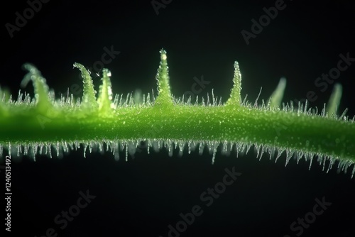 Obraz na płótnie Close-up of green plant stem with fine hairs w salonie