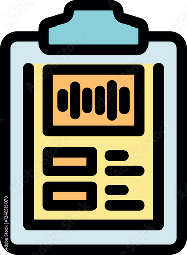 Voice recognition software analyzing audio waves on clipboard with data