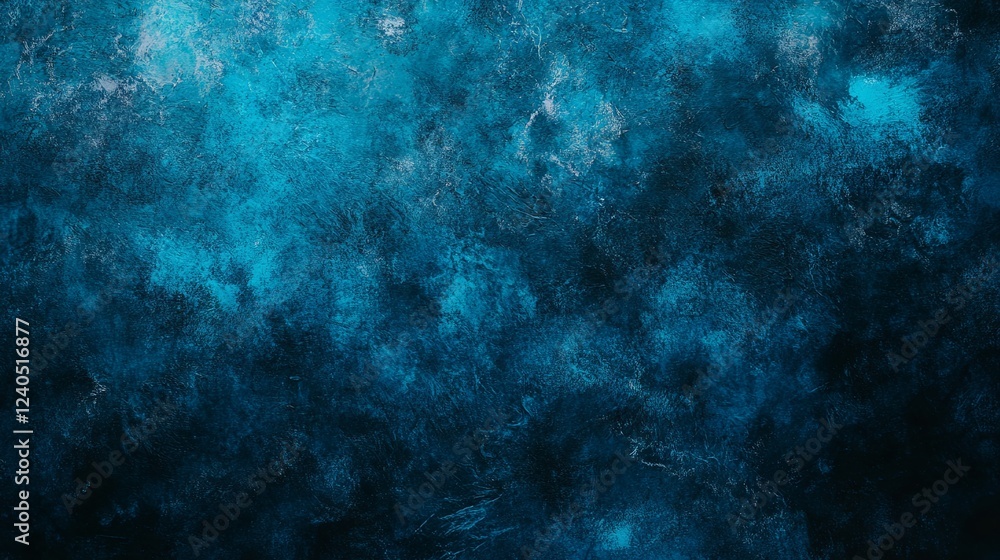 Fototapeta premium Abstract background featuring a vibrant blue glow effect against a dark backdrop with a grainy texture
