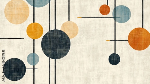 Abstract Mid Century Modern Geometric Circle Design