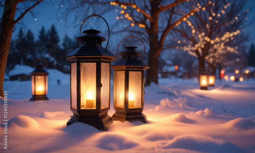 Solar Powered Lanterns in a Winter Wonderland, frozen landscape, environmental decor, sustainable lighting ideas Solar Powered Lanterns in a Winter Wonderland, frozen landscape, environmental decor, sustainable lighting ideas